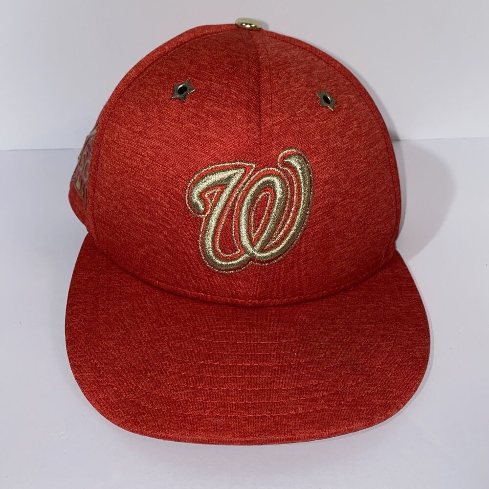 New Era 59Fifty Washington Nationals Hat Mens 7 3/8 Fitted Red 2017 MLB ASG